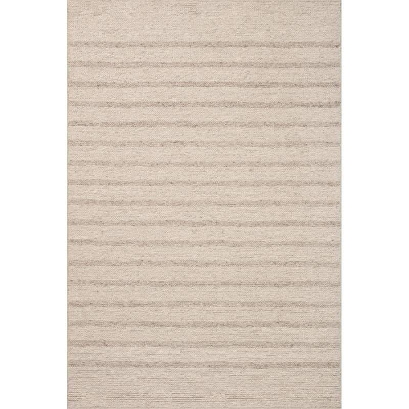 Hand-Tufted Beige Wool Rectangular Accent Rug