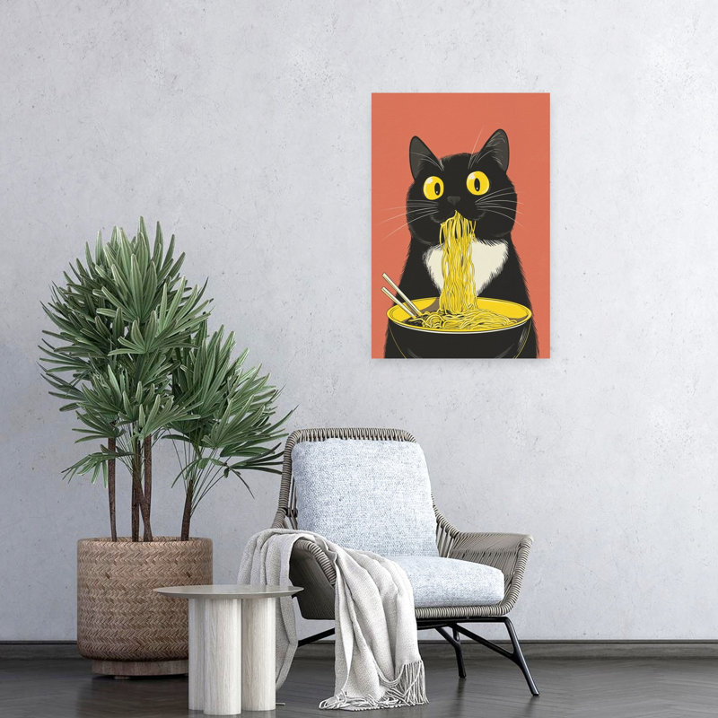 Noodle Cat No 6 by Andreas Magnusson - Wrapped Canvas Print, 60.96 cm H x 40.64 cm W