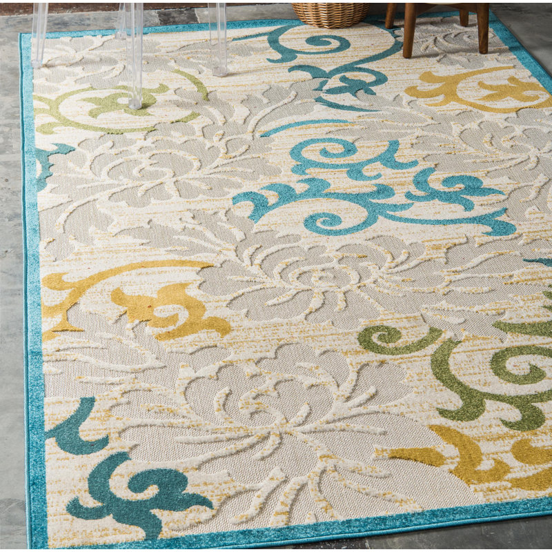 Fidela Abstract Indoor / Outdoor Rug, Rectangle 7'1" x 10'