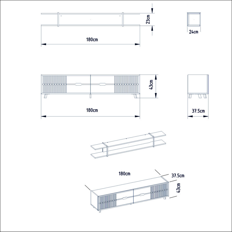 Caswell Unfinished TV Stand for TVs up to 78"