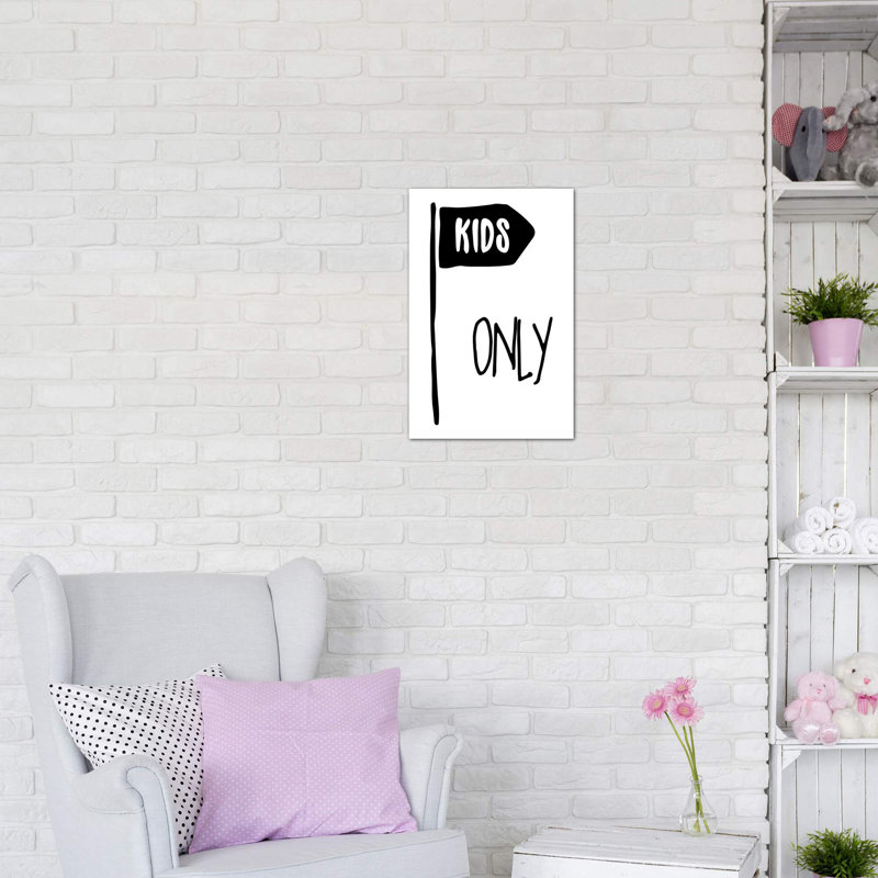 Kids Only - impression d'art textuel, H 60 po x l 40po x P 1,5 po, Pas de tapis, Toile tendue