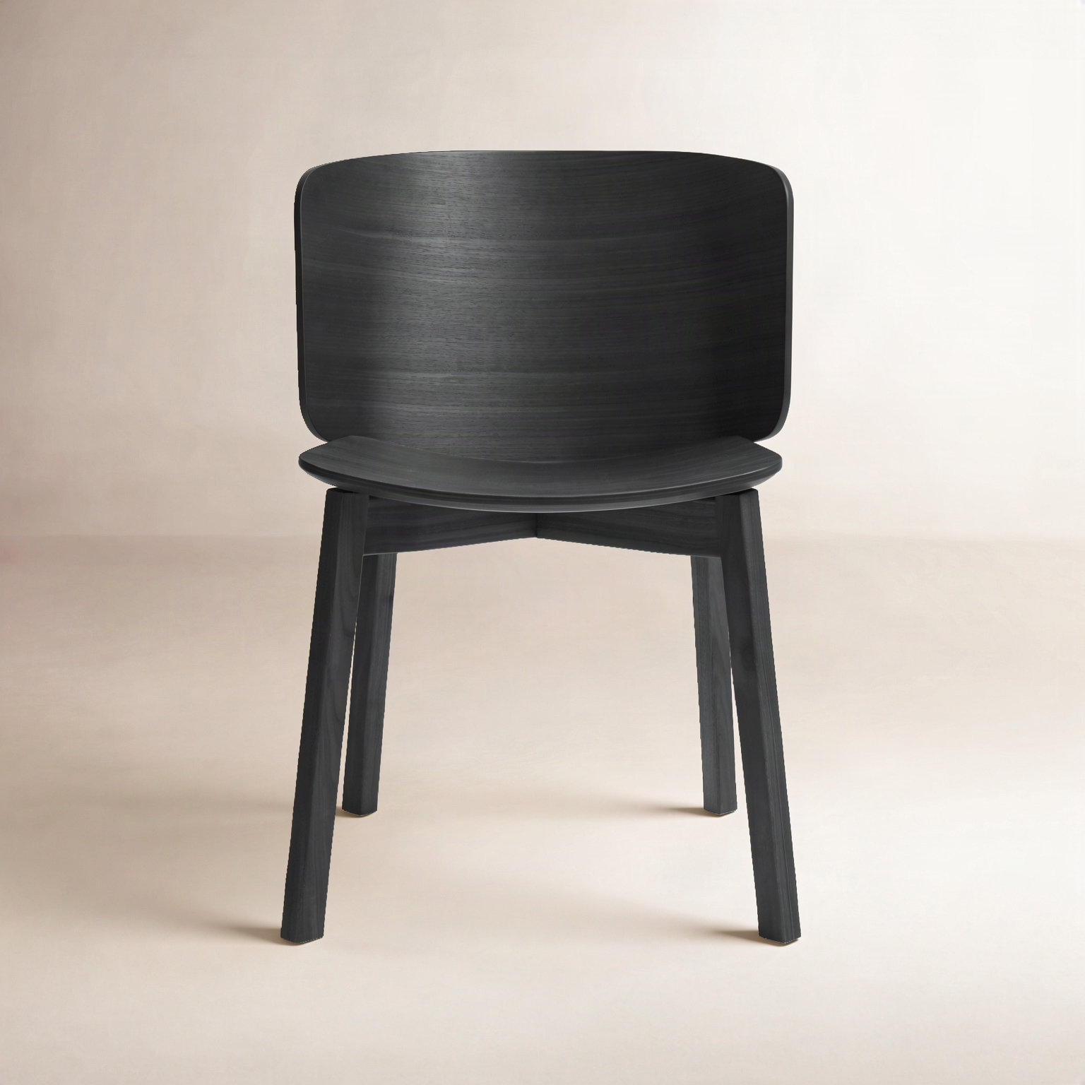Buddy Oak Dining Chair, Black on Oak