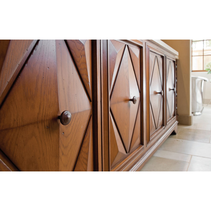Roswell Bronze Round Knob, White Bronze Dark