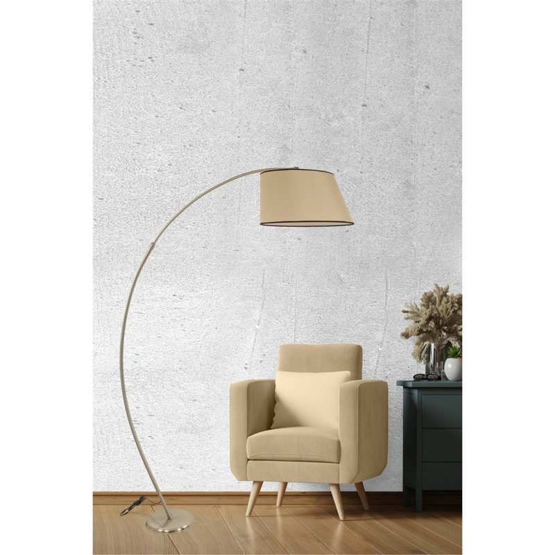 Lampe sur pied arquée 73 po Daulton, Osier, Bronze