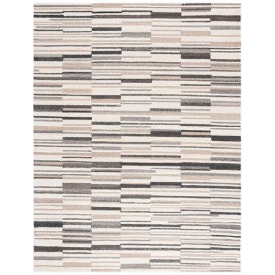 Kricia Hand Tufted Wool/Cotton Abstract Rug in Ivory/Gray