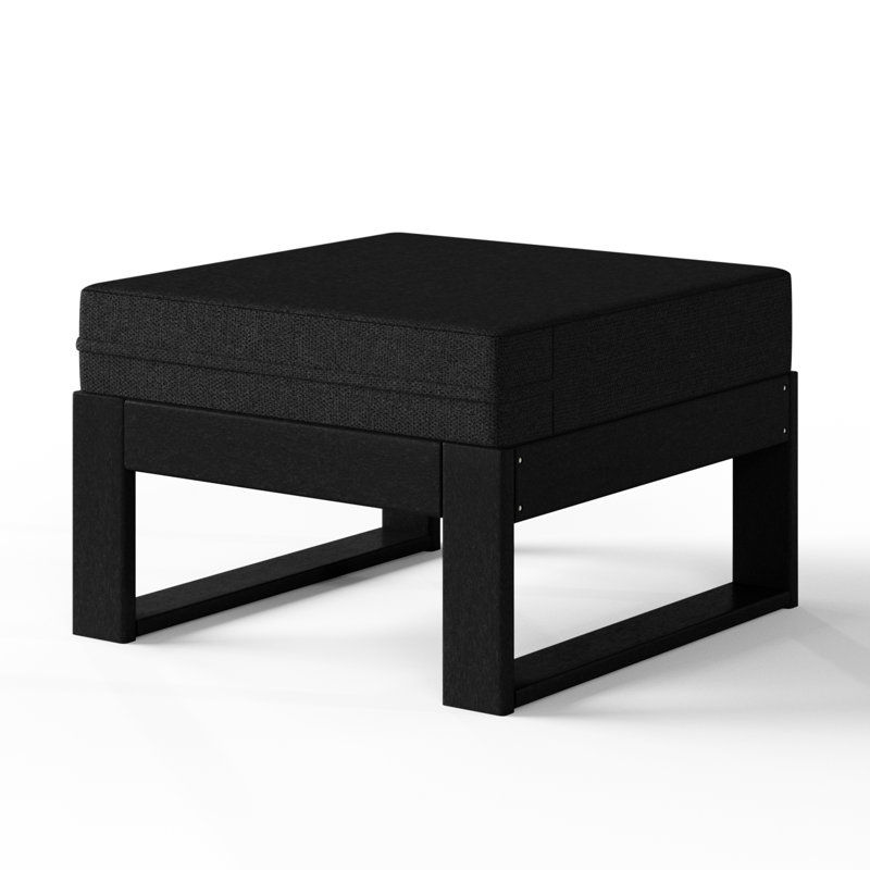 Repose-pieds de patio à assise profonde avec cadre, Noir, noir, noir, noir, Noir, noir, noir, noir