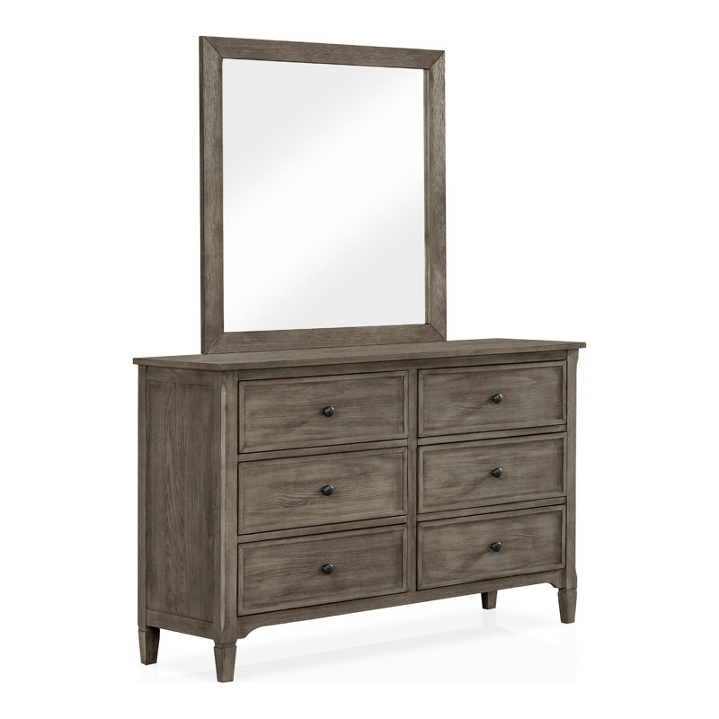 Commode double 6 tiroirs avec miroir Isiah