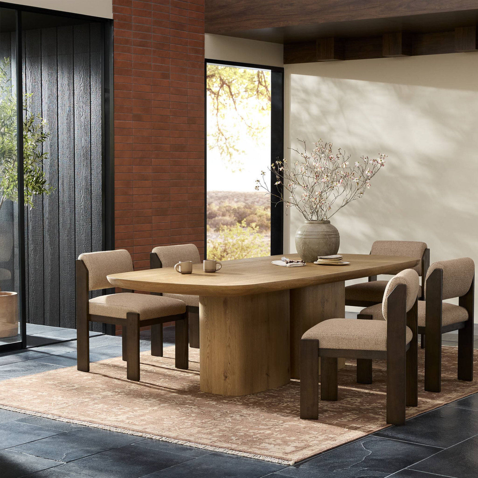 98" Oak Dining Table