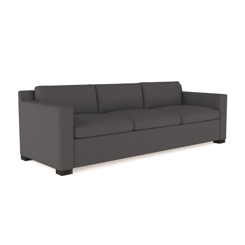 Canapé Mercer, Ébène, Lin graphite carré, H 33,5 po x l 108 po x P 39 po