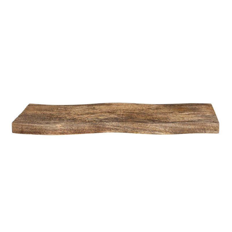 Grooved Mango Wood Rectangular Cheese Cutting Board, Walnut Finish