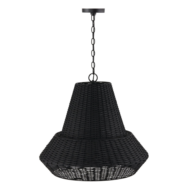 Luminaire suspendu géométrique à 4 lumières, Noir