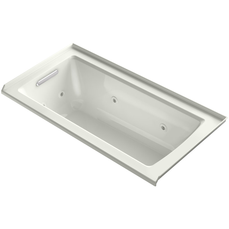 Archer 60" x 30" Drop-in Whirlpool Bathtub, Dune, Left