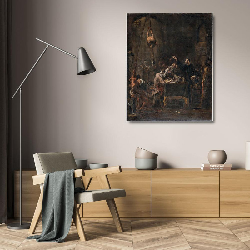 «Torture Scene» par Alessandro Magnasco, reproduction d'art sur toile tendue avec châssis, H 24 po x l 17 po