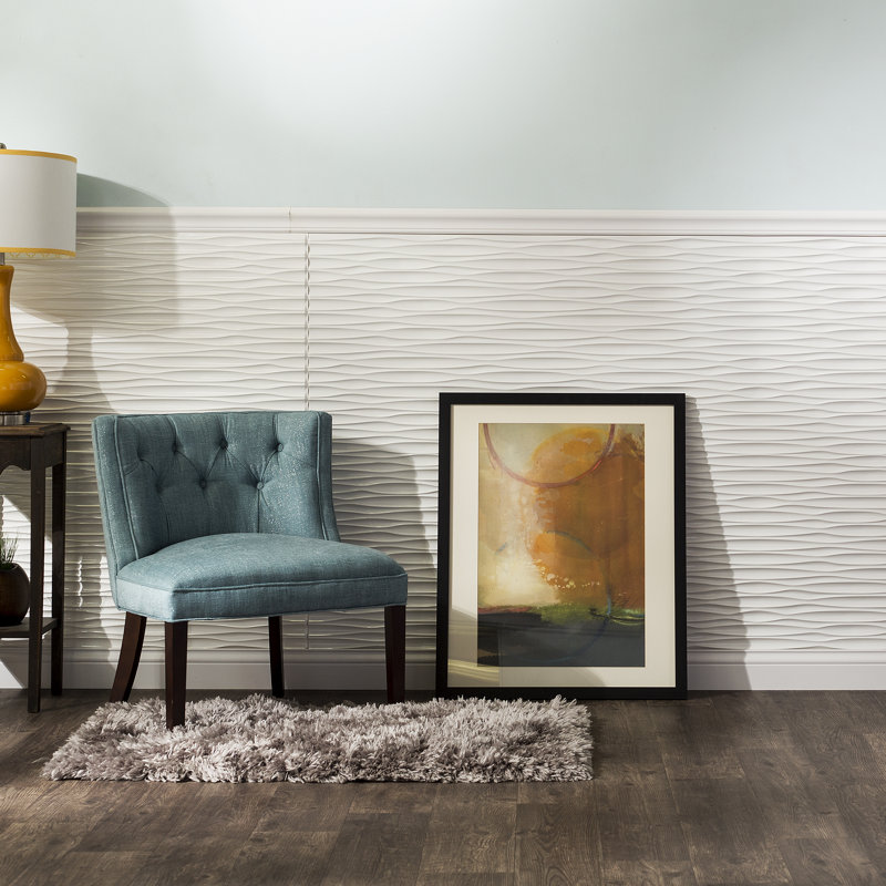 Panneau mural décoratif en vinyle 4 pi x 8 pi FASÄDE Dunes, Blanc lustré