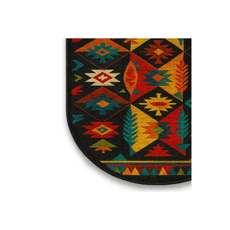Tapis tissé noir Mosso, 5'1" x 7'7"