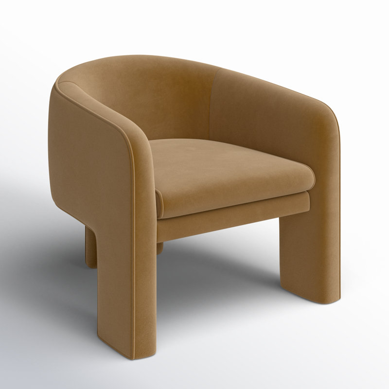  Velvet Accent Chair, Brown Velvet