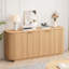 Buffet de rangement à double porte ondulée 63 po avec tablettes réglables pour le salon, la cuisine, le couloir, etc.-1584203551-1590964290