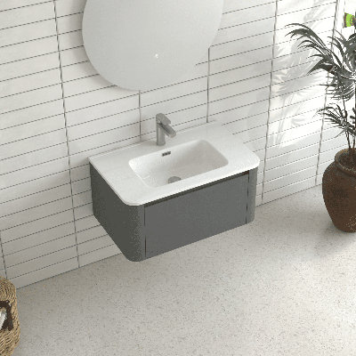 Armoire de salle de bain murale grise