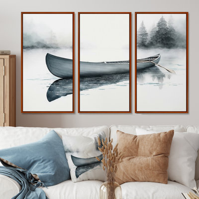 «Domeniga Canoe On The Lake II», reproduction sur toile 3 pièces