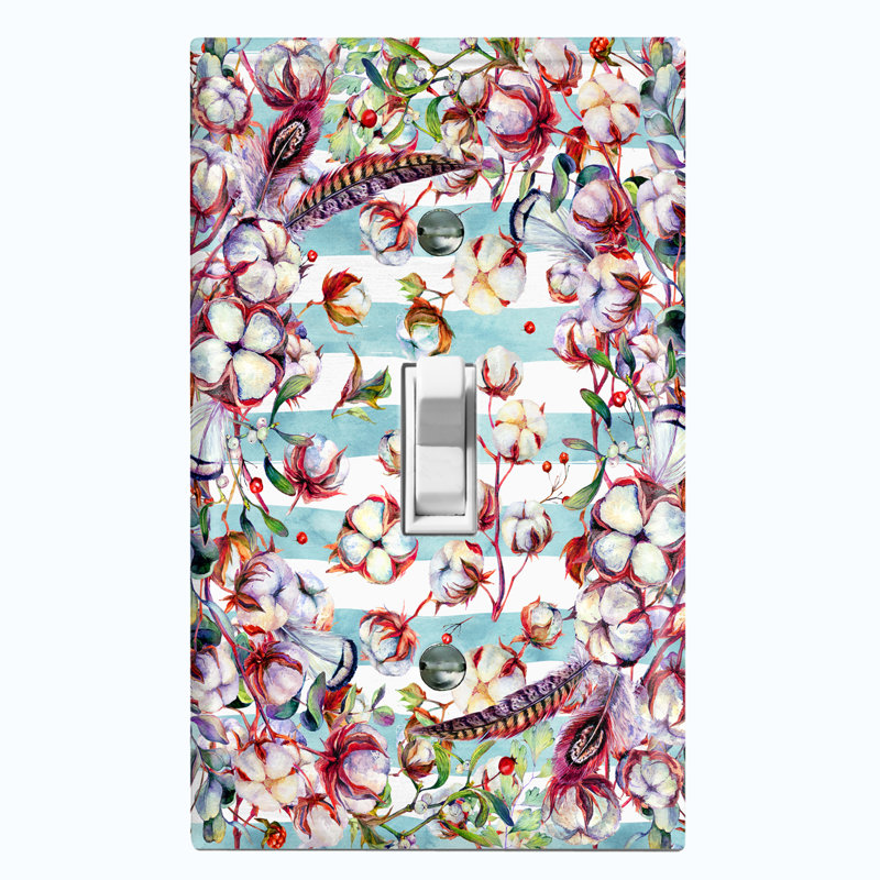 Patterned 1 - Gang Toggle Light Switch Standard Wall Plate