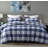 SLEEPBELLA Comforter King Size, 600 Thread Count Cotton Navy Blue & Grey Buffalo Pattern Blue Plaid Comforter Sets,Down Alternative Bedding Set 3Pcs (King, Navy Plaid)-122432895-122432891