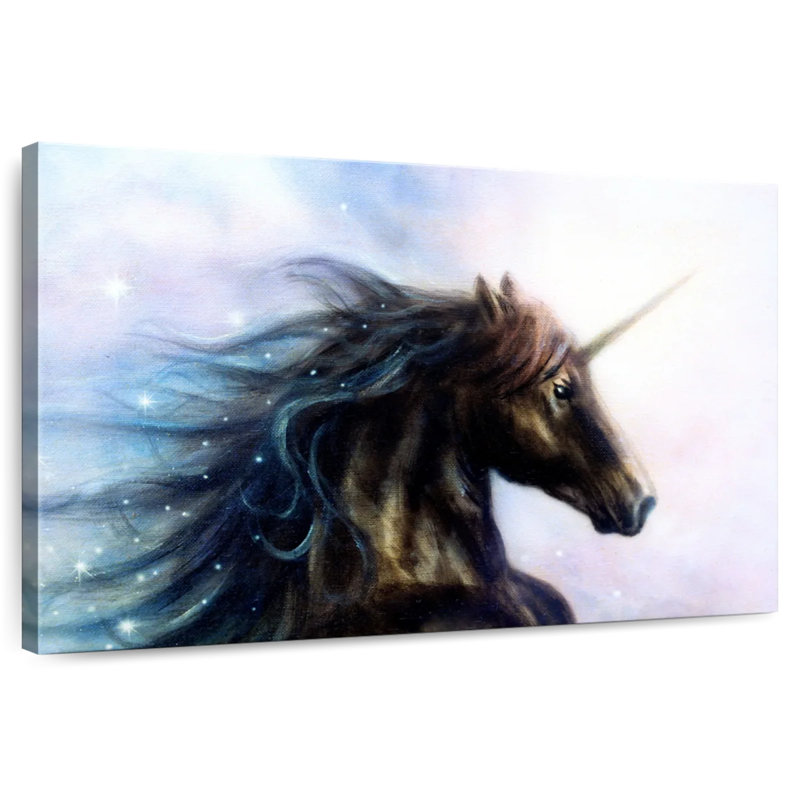 Kelan Black Unicorn, 16" H x 24" W