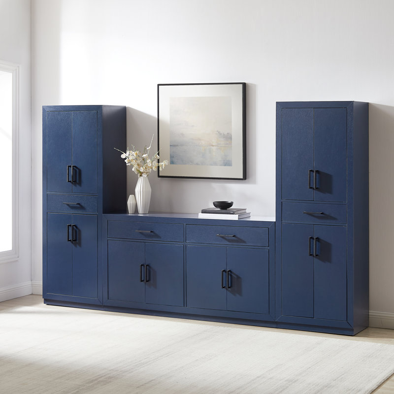 Bruckner 3-piece Sideboard And Pantry Set, Navy