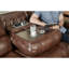 Rich Brown Reclining 3 With Centre Cup Holders And Traditional Style Leather Adjustable Back