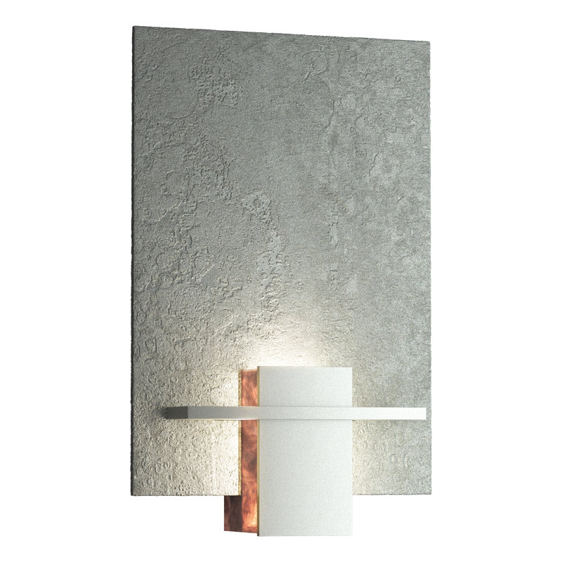 Applique murale encastrée 1 lumière Aperture, Verre topaze, Platine rétro