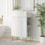 Meuble-lavabo à tablettes ouvertes 21,6 po avec lavabo en céramique et porte à fermeture douce, assemblage requis-109724016