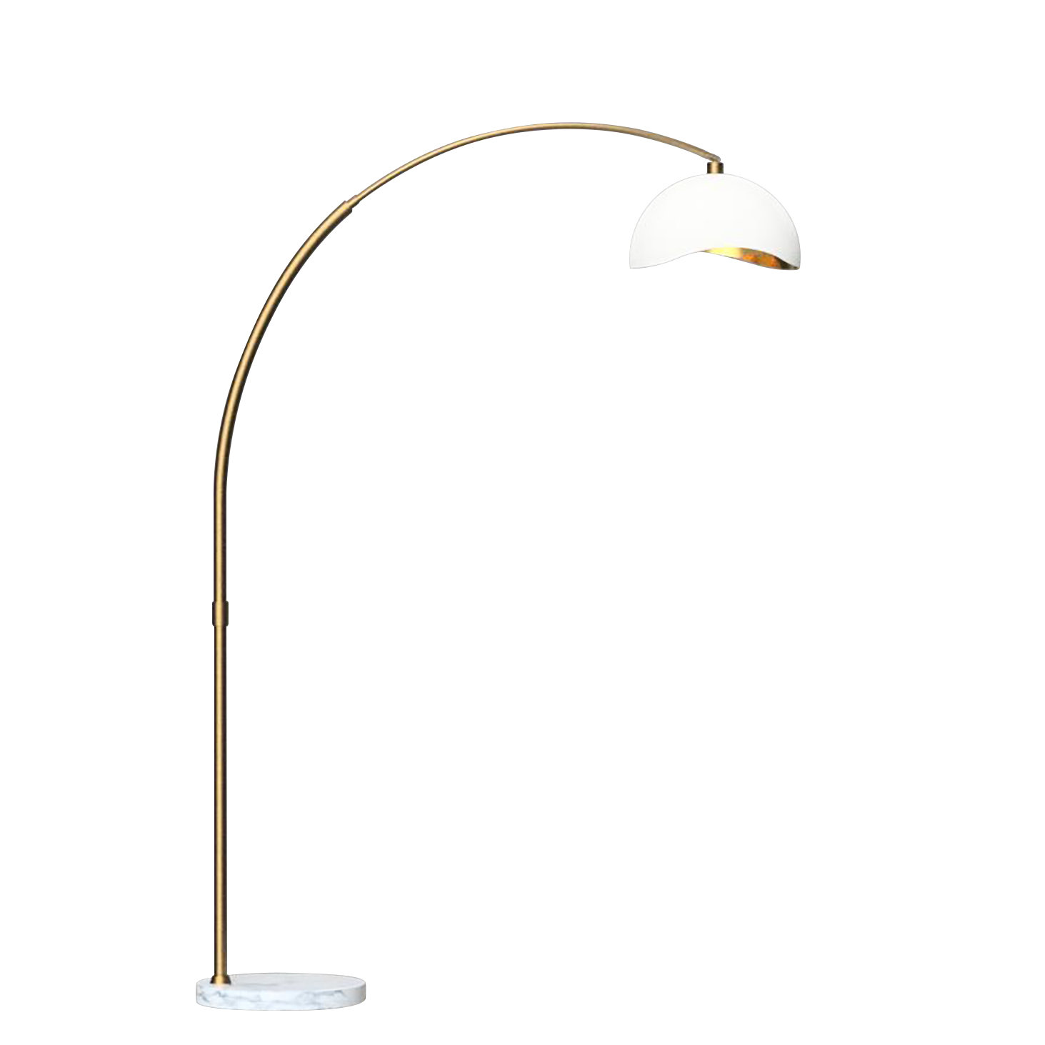 Luna Bella 92" Floor Lamp, White/Gold