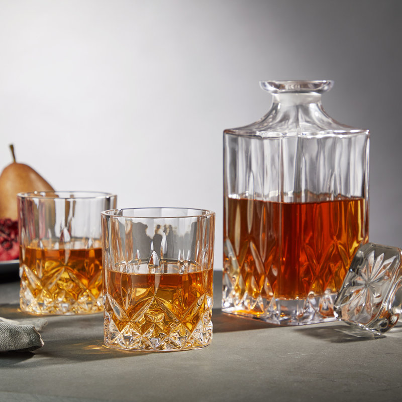 Viski Admiral Crystal Decanter and Tumbler Set