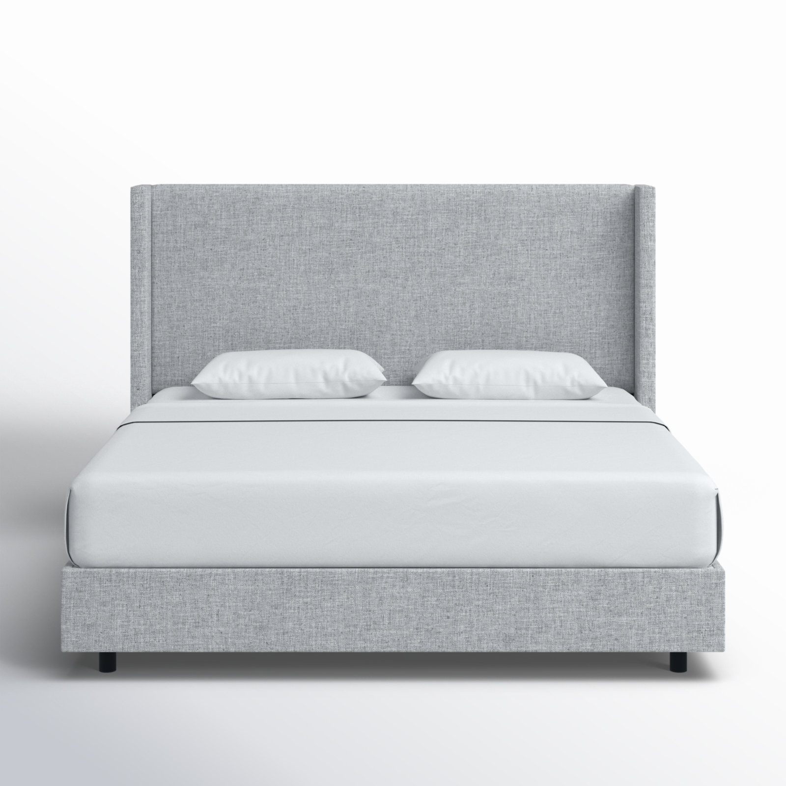 Hanson Linen Upholstered Wingback Bed, King, Zuma Pumice Textured Linen