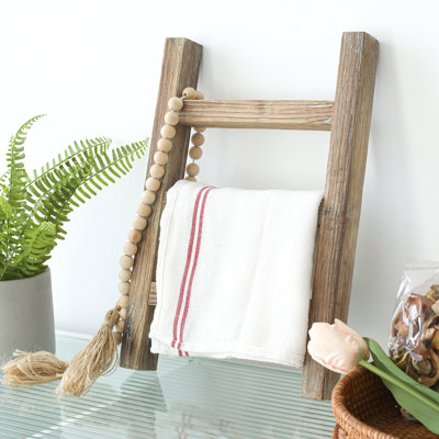 Échelle à serviette en bois pour comptoir