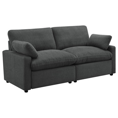 Refined Retherford Modular Power Loveseat Dark Grey