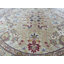 Tapis de surface en laine ronde 5 pi 1 po noué la à la main one-of-kind Abeni