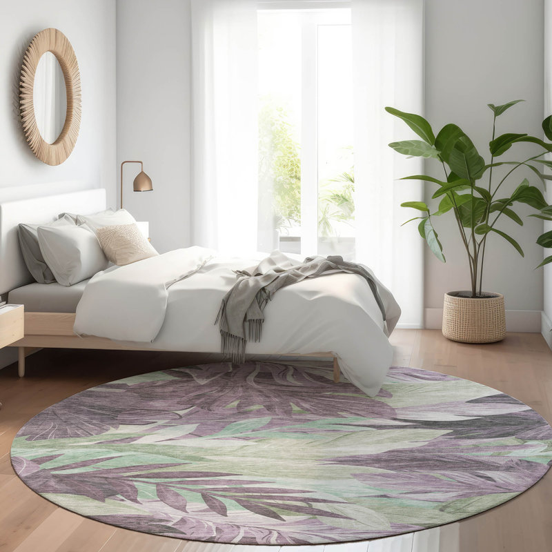 Tapis lavande intérieur / extérieur lavable à la machine Claudian ACN1495, Rond 8 pi