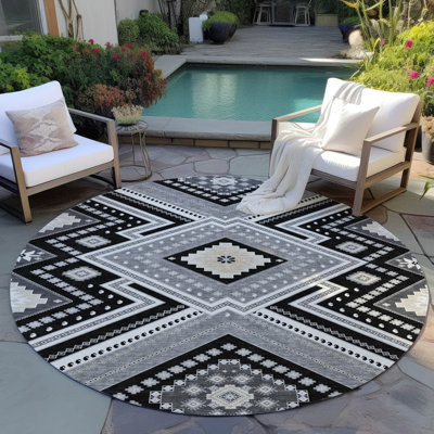 Tapis rond 8 po Tribal