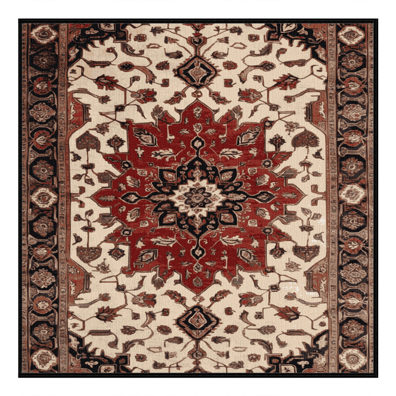 Tapis brun lavable à la machine, Carré 6 pi