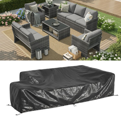 Patio Furniture Set With Cover And Two Table
