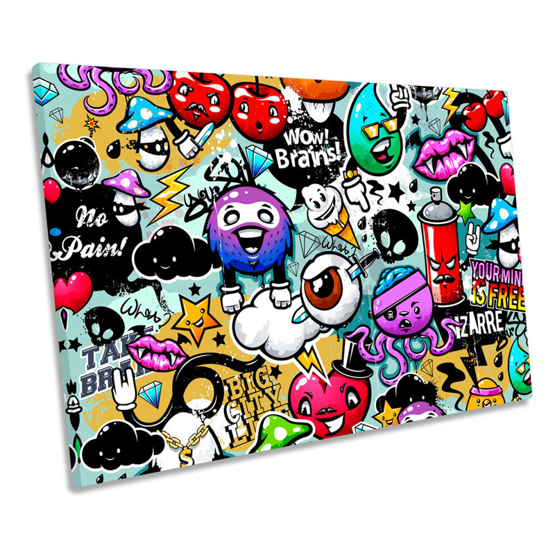 Graffiti Characters Urban - Wrapped Canvas Art Prints, 40.6cm H x 61cm W