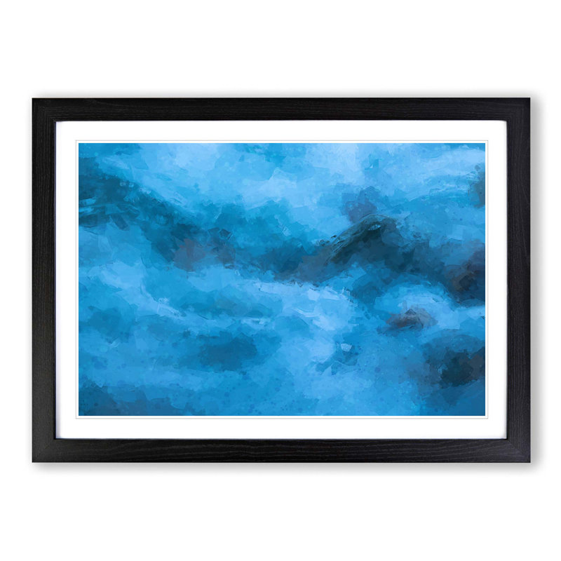 Flow of the Water in Abstract - Framed Print, 60cm H x 91cm W x 2cm D, Black