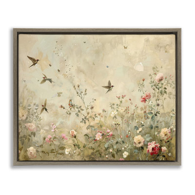  «Swallows in Flower Meadow», art mural sur toile flottante par Arlington Prints