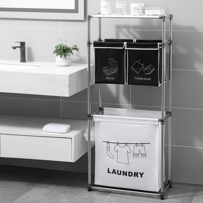 Laundry Hamper Laundry Sorter With 4 Removable Bags For Organizing Clothes, Laundry