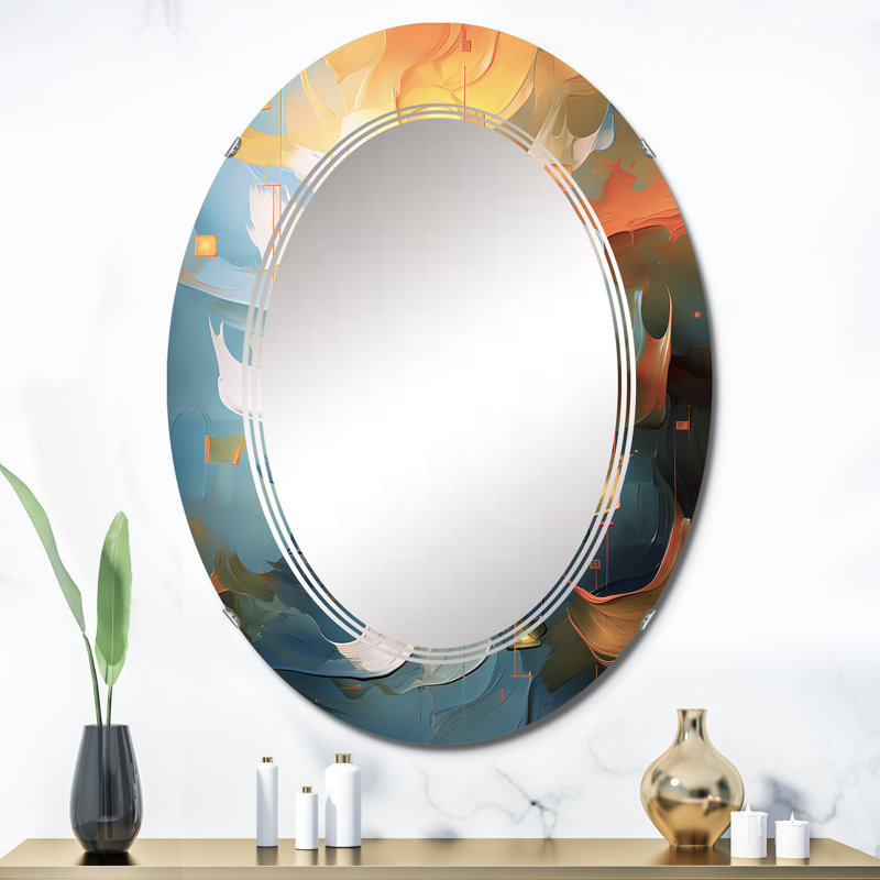 Catoe - Miroir mural moderne ovale, 36 po x 24 po
