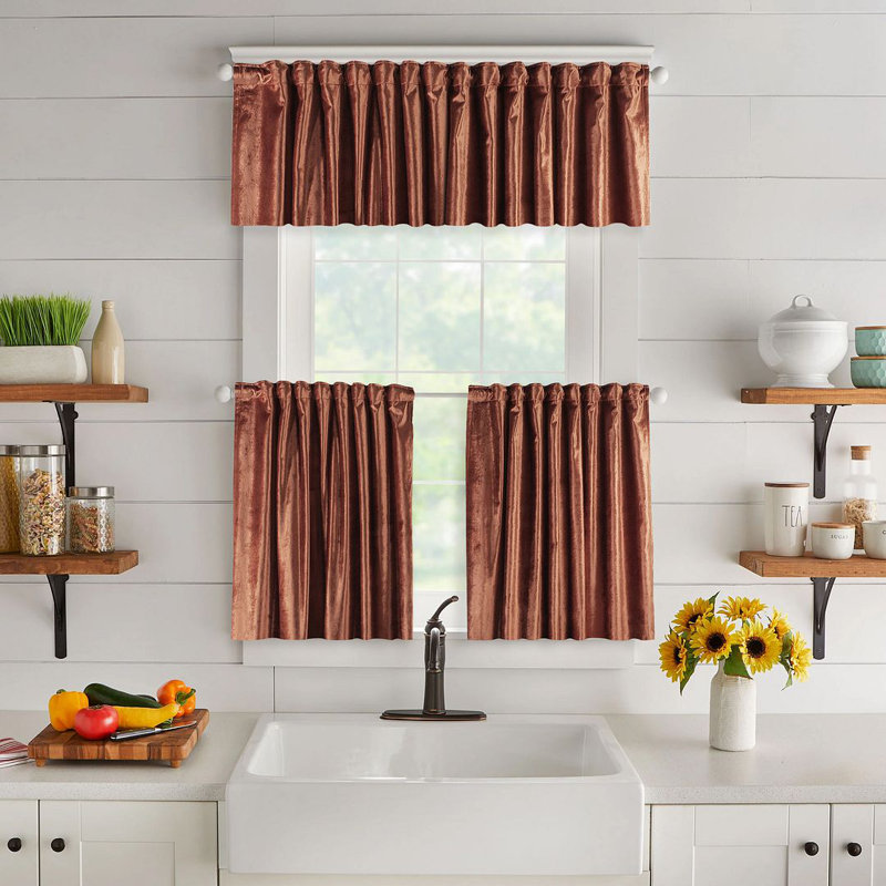 Kitchen Curtain Kitchen Pelmet, 60 H x 90 W cm, 25 Burnt Orange