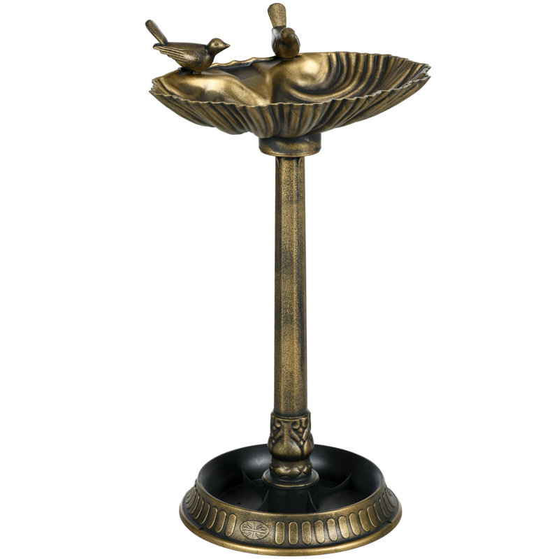 Plastic Stake Birdbath, Bronze Tone