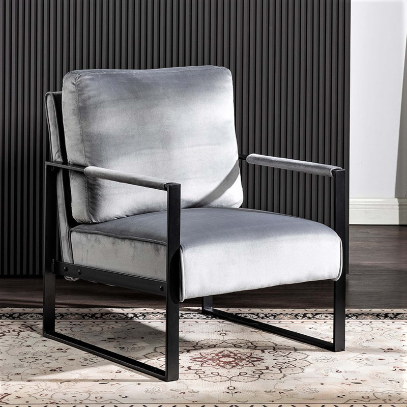 Fauteuil d'appoint classique Mid-Century moderne, Gris