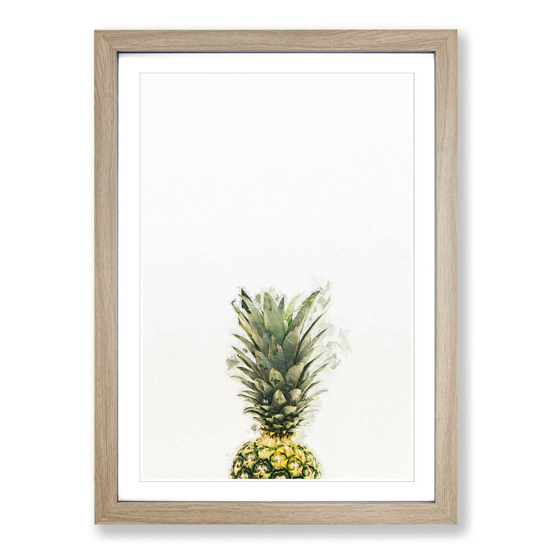 It's Pineapple Time - Picture Frame Painting Print, 65cm H x 48cm W x 2cm D, Oak Framed