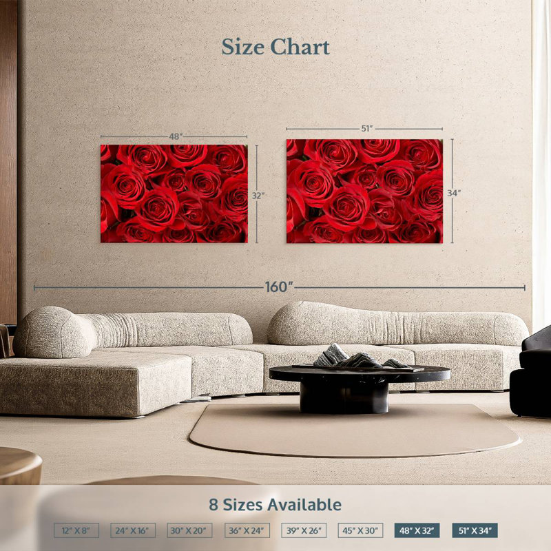 Red Roses Bouquet, 34" H x 51" W